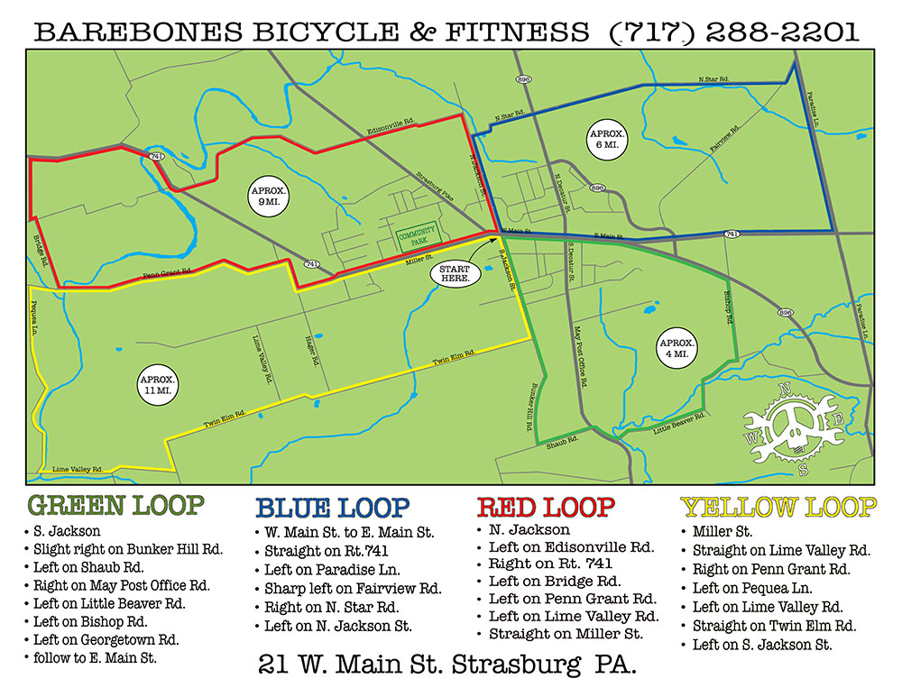 Bicycle Map Of Lancaster County Bicycle Post